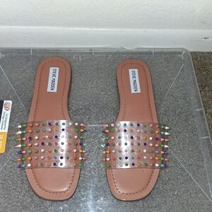 Steve Madden Clear Sandals with Colorful Studs